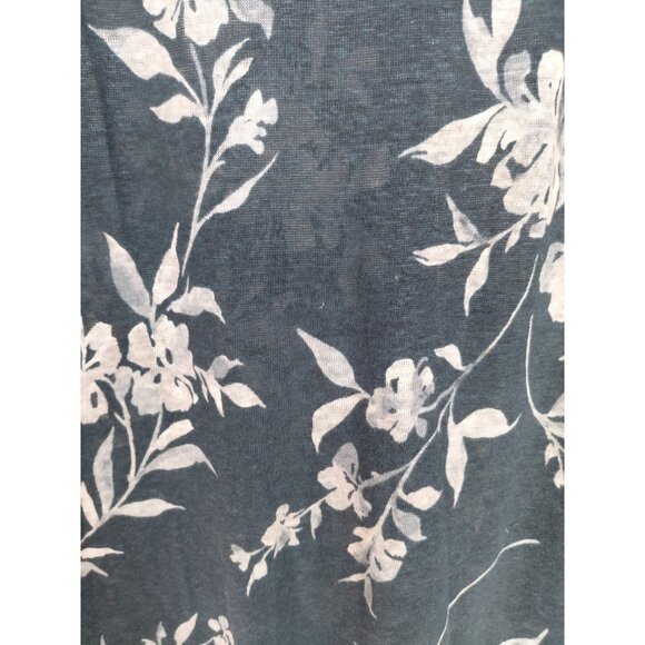 Cynthia Rowley Floral Linen Top XL Button Back Cap Sleeve Coastal Lagenlook - Picture 5 of 9